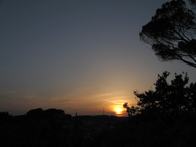 zapadající Slunce nad Římem z Pincia
