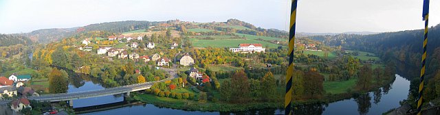 pohled na řeku Sázavu - panorama