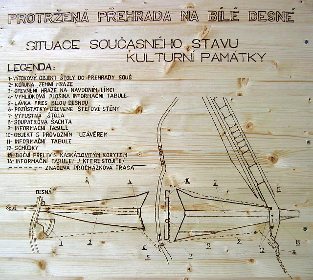 Protržená přehrada na Bílé Desné