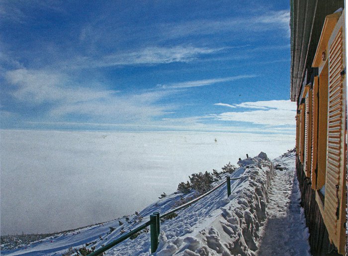 Pohľad zo Skalnatej chaty