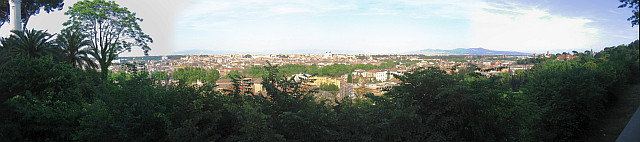 Řím z vyhlídky Gianicolo